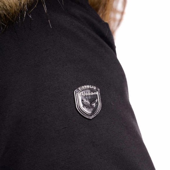 1 MADISON Women Water Resistant Long Parka Hooded Jacket--Black - Picture 4 of 7